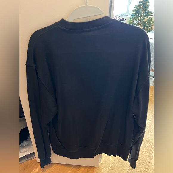 Tna Airy Fleece Boyfriend Crew Sweatshirt Size 1 Black - Picture 3 of 7